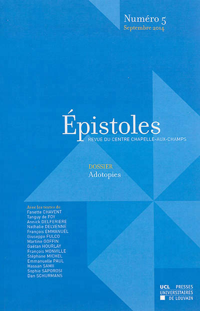 Book EPISTOLES NUMERO 5 SEPTEMBRE 2014. DOSSIER: ADOTOPIES 