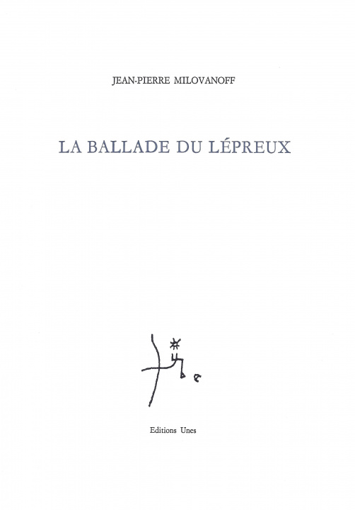 Buch Ballade du lépreux Jean-Pierre Milovanoff