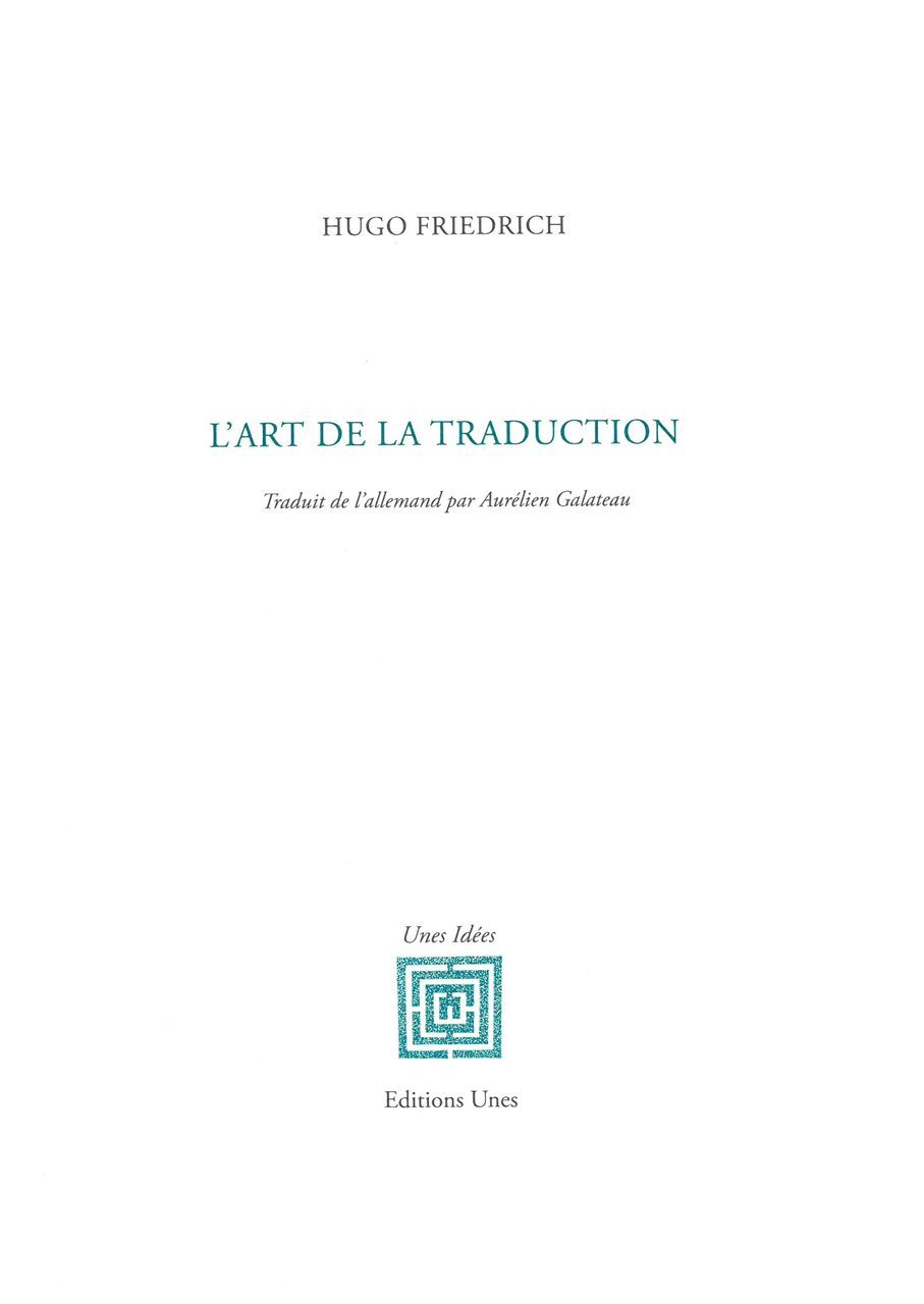 Kniha L' Art de la traduction Hugo Friedrich