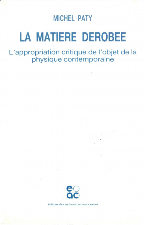 Boek La matière dérobée Paty