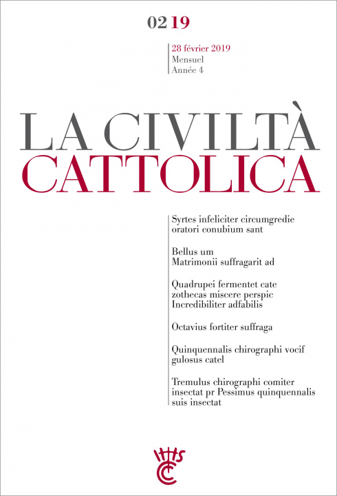 Kniha LA CIVILTA CATTOLICA - FEVRIER 2019 Spadaro