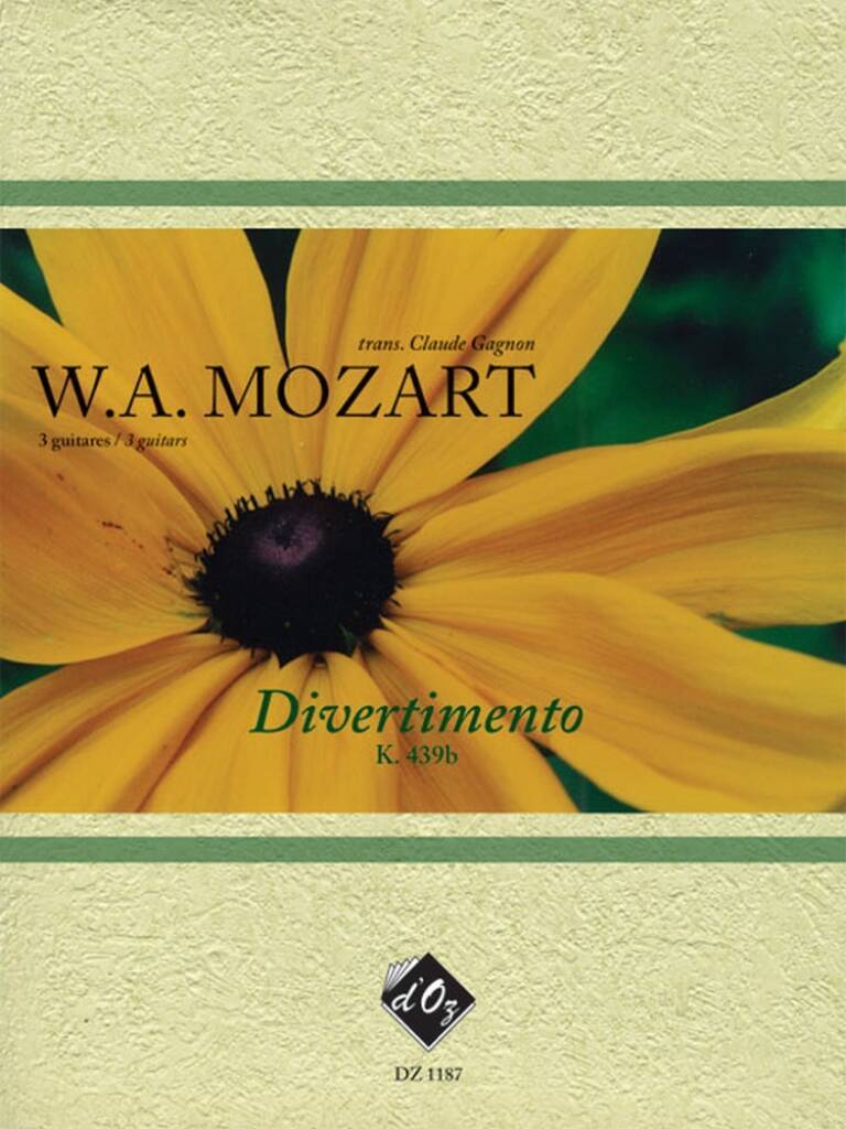 Knjiga DIVERTIMENTO K. 439B -PARTITION+PARTIES SEPAREES WOLFGANG AMADEUS MOZ
