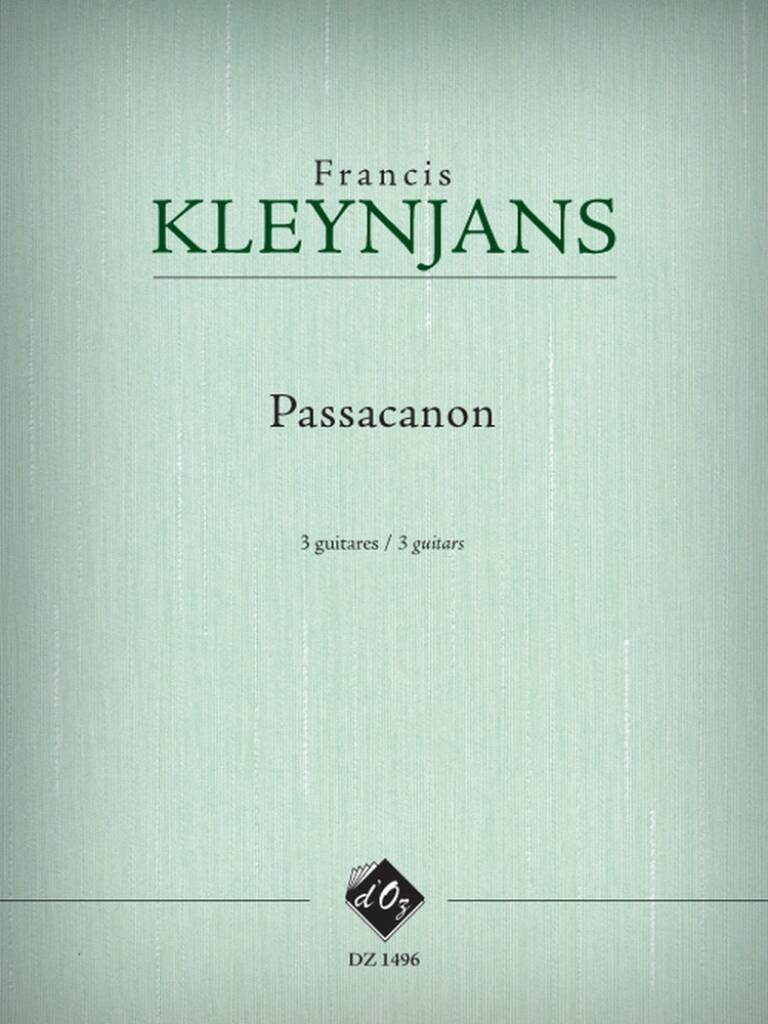 Book PASSACANON, OPUS 260 FRANCIS KLEYNJANS