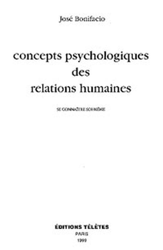 Knjiga Concepts psychologiques des relations humaines Bonifacio