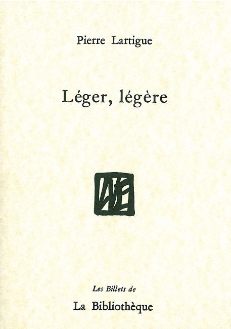 Book Léger, légère Pierre Lartigue