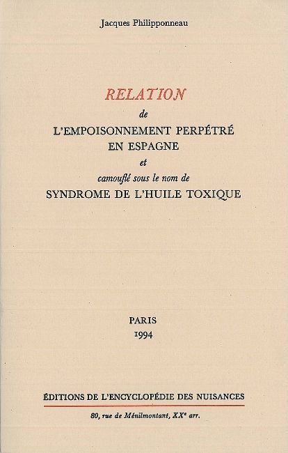 Knjiga Relation de l'empoisonnement perpétré en Espagne Jacques Philipponneau