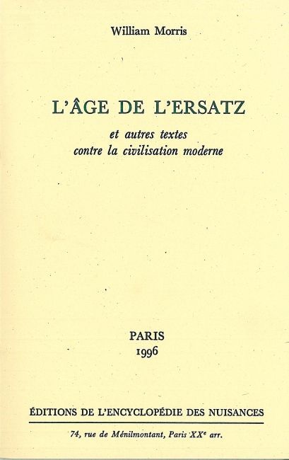 Kniha L' Age de l'ersatz William Morris