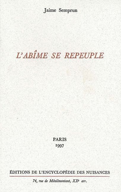 Book L' Abîme se repeuple Jaime Semprun