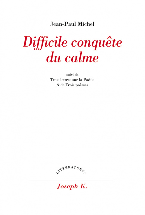 Knjiga Difficile conquête du calme Michel