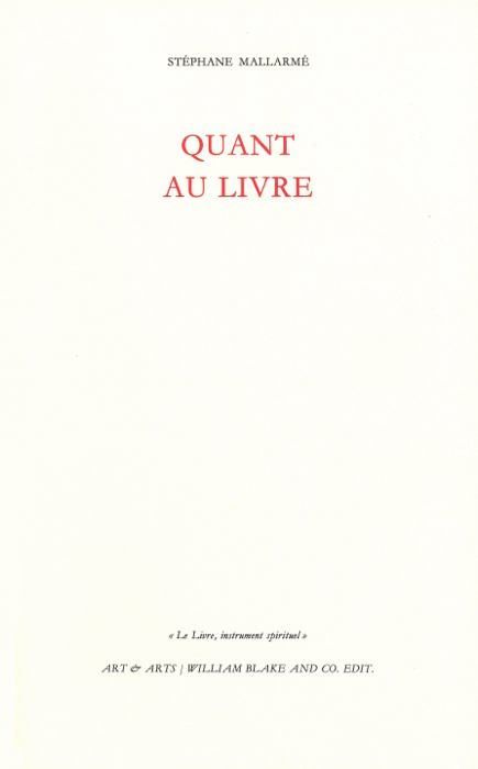 Carte Quant au Livre Stéphane Mallarmé