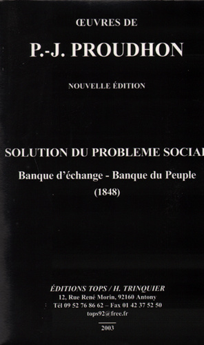 Buch Solution du problème social PROUDHON