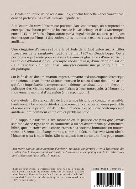 Knjiga La décolonisation improbable SAINTON