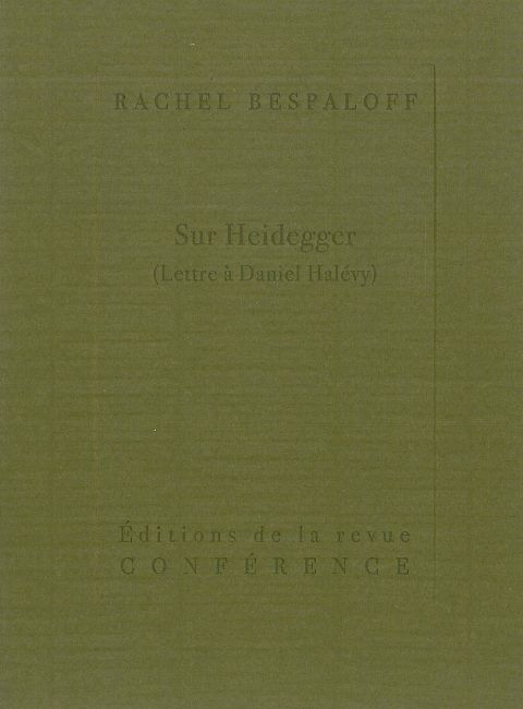 Knjiga Sur Heidegger Rachel Bespaloff