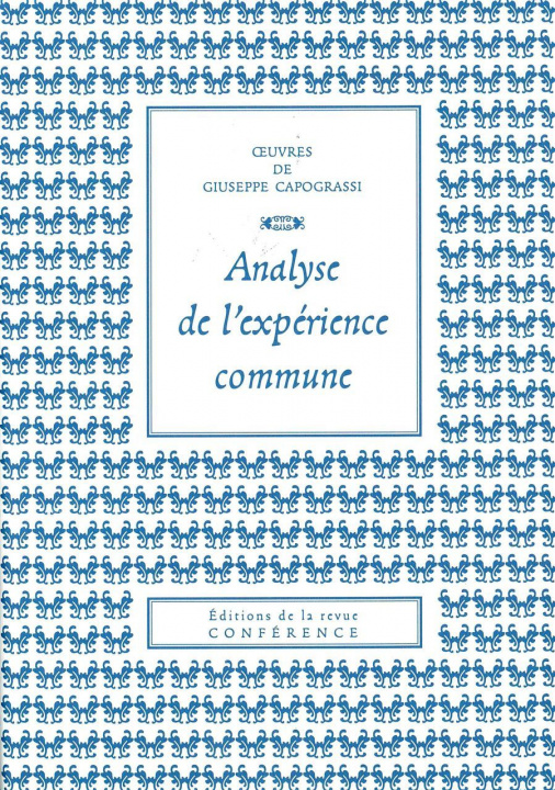 Book Analyse de l'expérience commune Giuseppe Capograssi