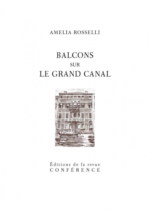 Książka Balcons sur le grand canal Amelia Rosselli