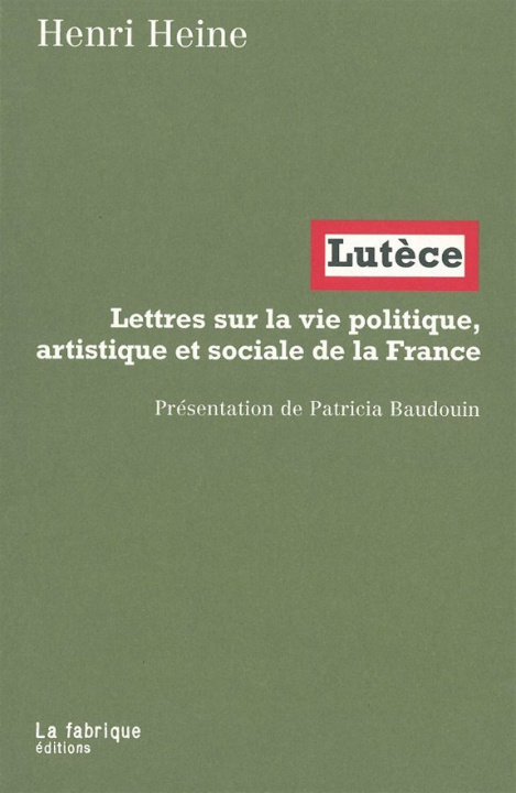 Book Lutèce Henri Heine