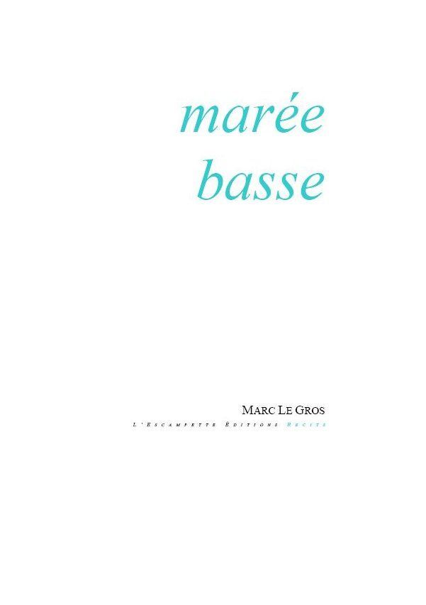 Knjiga Marée basse Marc Le Gros