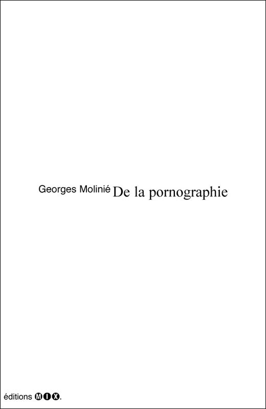Kniha De la pornographie Molinie