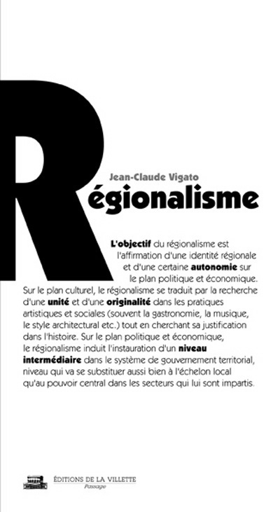 Libro Régionalisme Jean-Claude Vigato