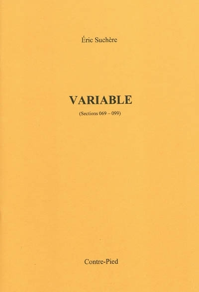 Knjiga VARIABLE (Sections 069 – 099) Éric
