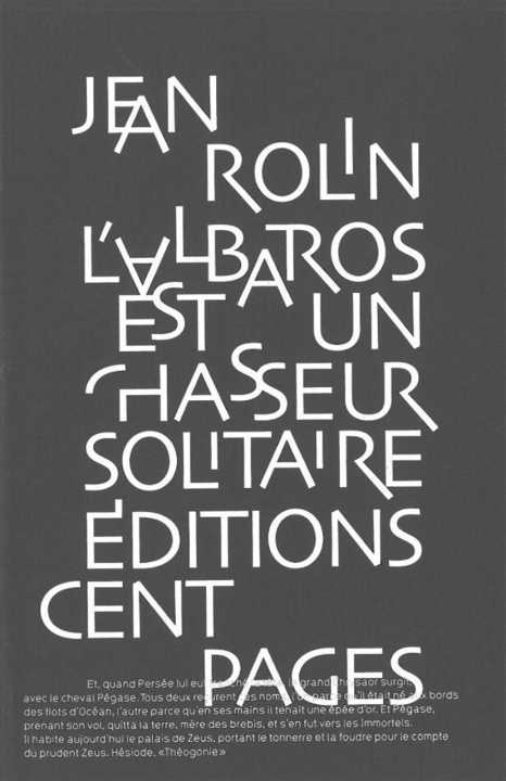 Knjiga L' Albatros est un chasseur solitaire Jean Rolin