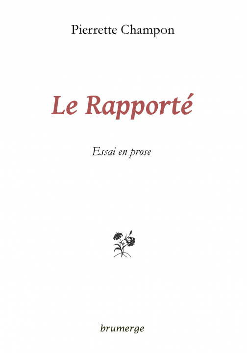 Boek Le Rapporté Champon