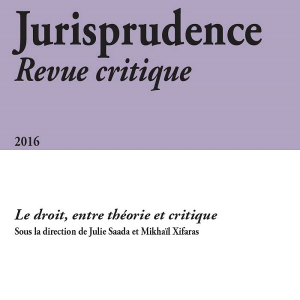 Buch JURISPRUDENCE - REVUE CRITIQUE 2016 SAADA J.
