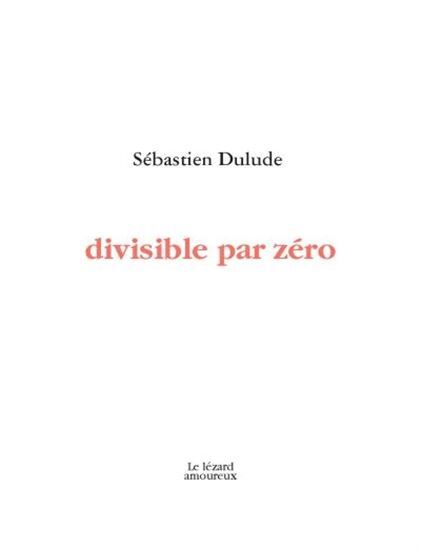 Knjiga DIVISIBLE PAR ZERO DULUDE SEBASTIEN