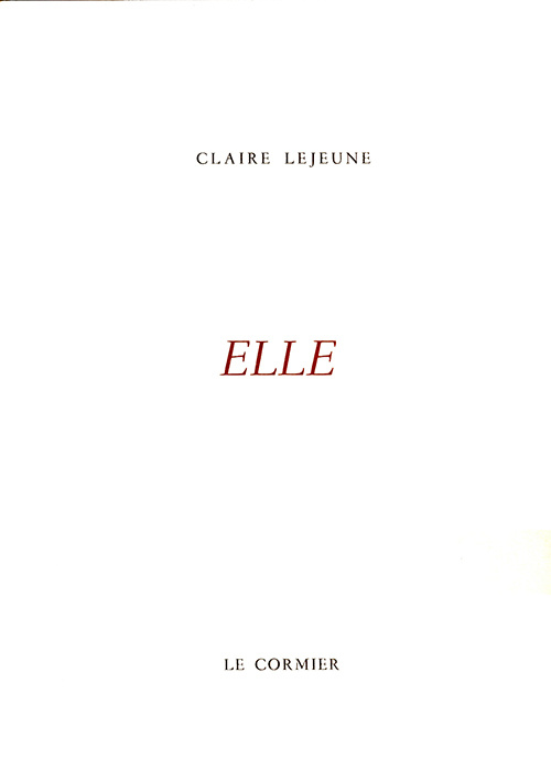 Libro ELLE LEJEUNE CLAIRE