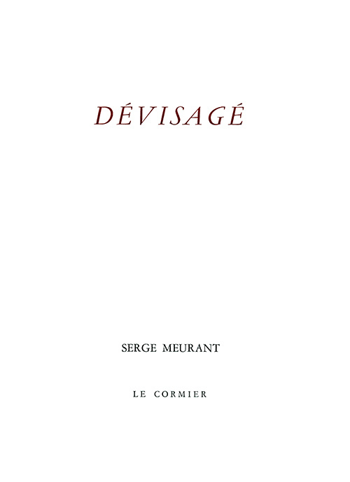 Knjiga DEVISAGE MEURANT SERGE