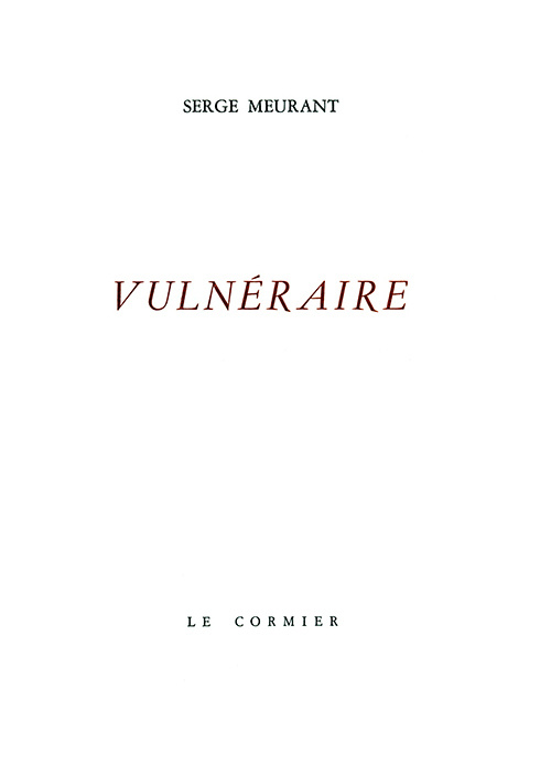 Buch VULNERAIRE MEURANT SERGE