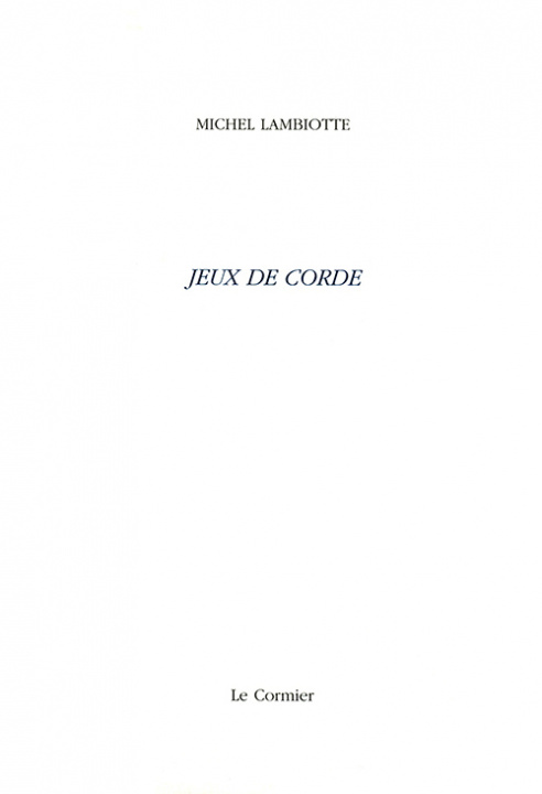 Buch JEUX DE CORDE LAMBIOTTE MICHEL