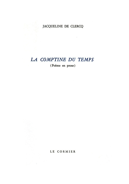 Buch LA COMPTINE DU TEMPS DE CLERCK JACQUELINE