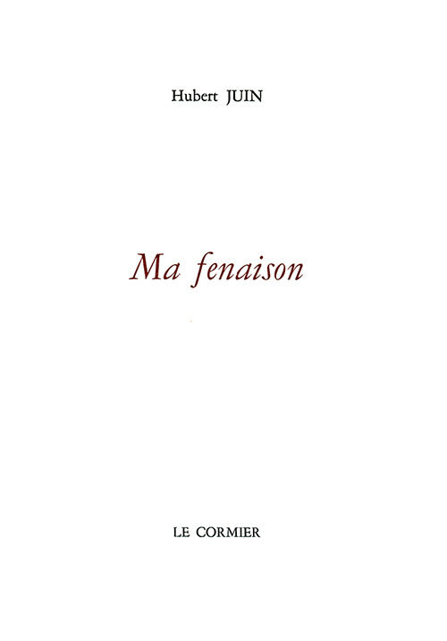 Книга MA FENAISON JUIN HUBERT