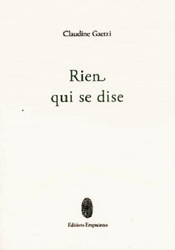Книга RIEN QUI SE DISE GAETZI