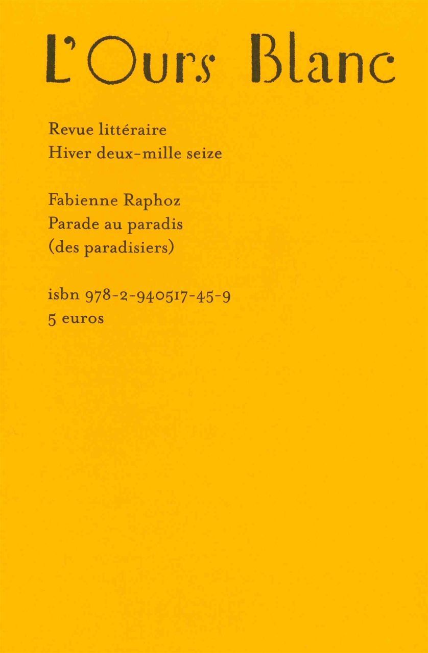 Könyv Parade au paradis (des paradisiers) Fabienne Raphoz
