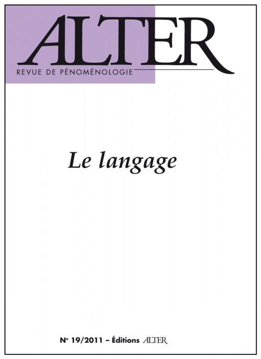 Книга ALTER N. 19, LE LANGAGE 