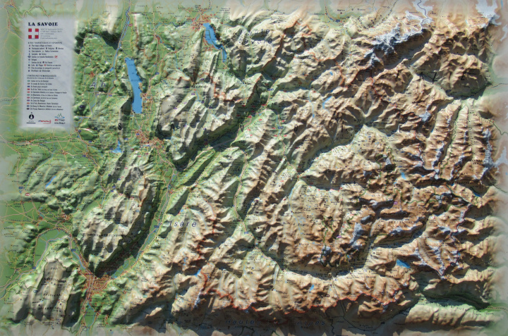Książka CARTE EN RELIEF DE LA SAVOIE 3DMAP