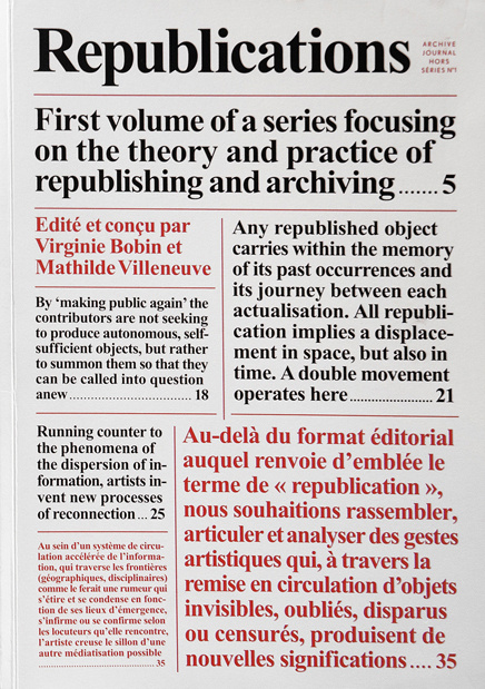 Kniha Republications n° 01 - Archive Journal Hors-Séries Villeneuve