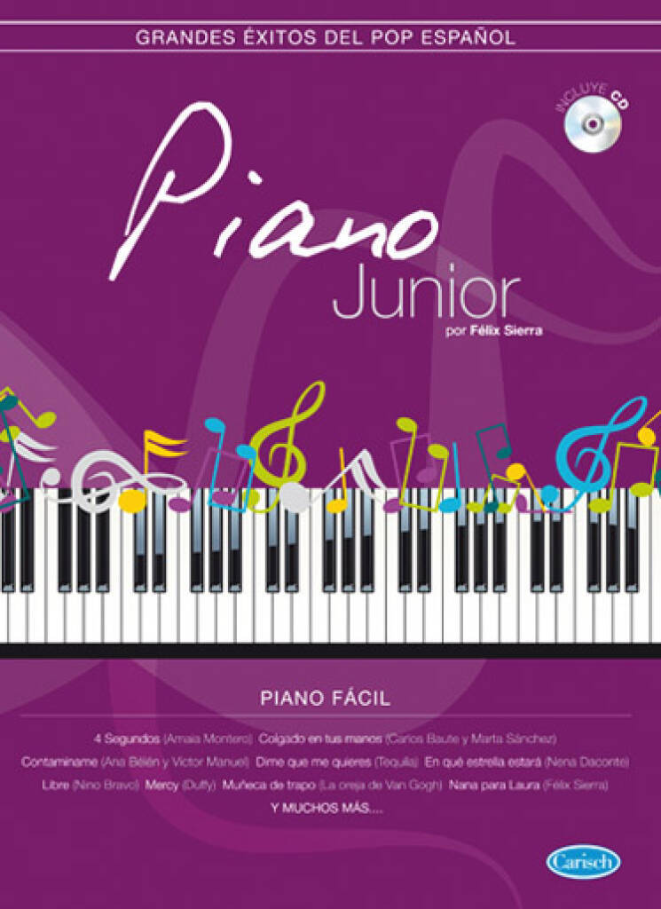 Knjiga PIANO JUNIOR: GRANDES EXITOS DEL POP ESPANOL PIANO+CD SIERRA