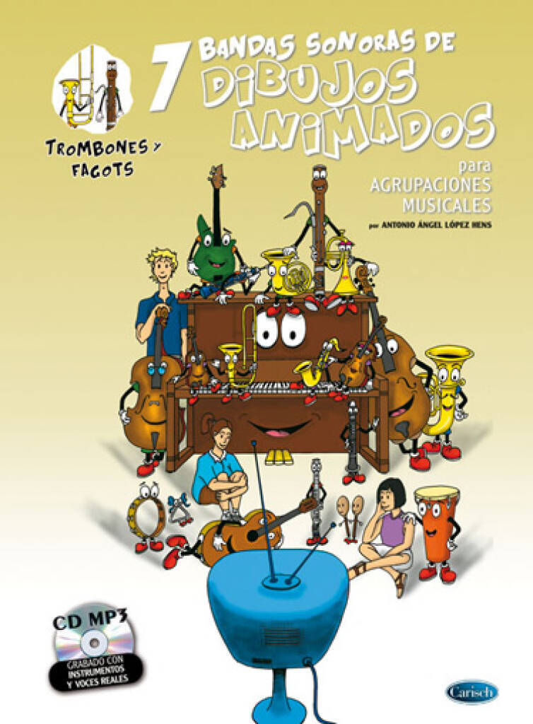 Knjiga 7 DIBUJOS ANIMADOS - TROMBONES Y FAGOTS +CD LOPEZ HENS