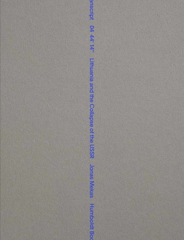 Книга Transcript 04 44' 14" Mekas
