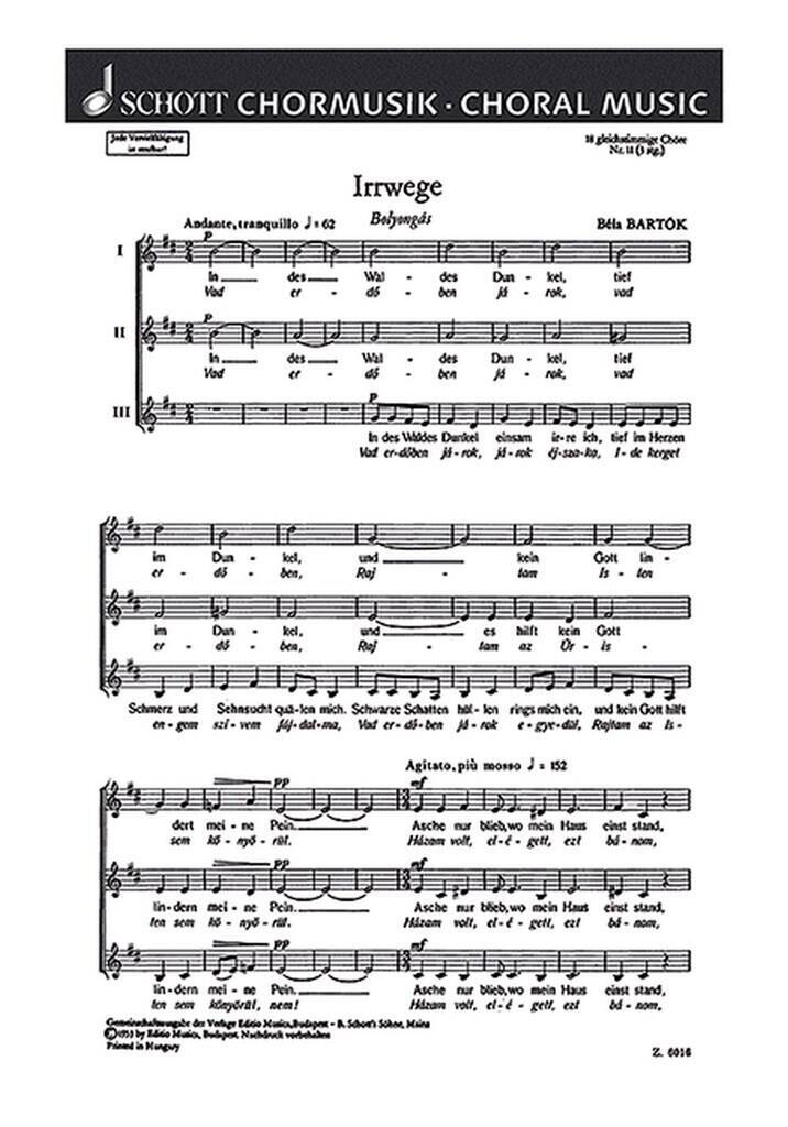 Carte 18 CHORLIEDER BELA BARTOK