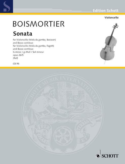 Drucksachen SONATE 5 G OPUS 26 JOSEPH BODIN DE BOIS