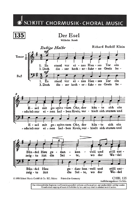 Prasa DER ESEL RICHARD RUDOLF KLEIN