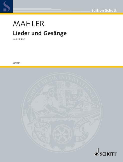 Materiale tipărite LIEDER UND GESANGE HEFT 3 GUSTAV MAHLER