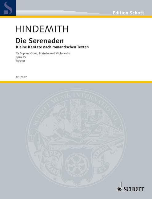 Drucksachen SERENADEN (DIE) OPUS 35 PAUL HINDEMITH