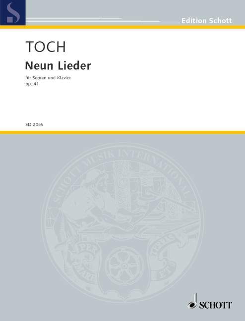 Prasa 9 LIEDER OP. 41 ERNST TOCH