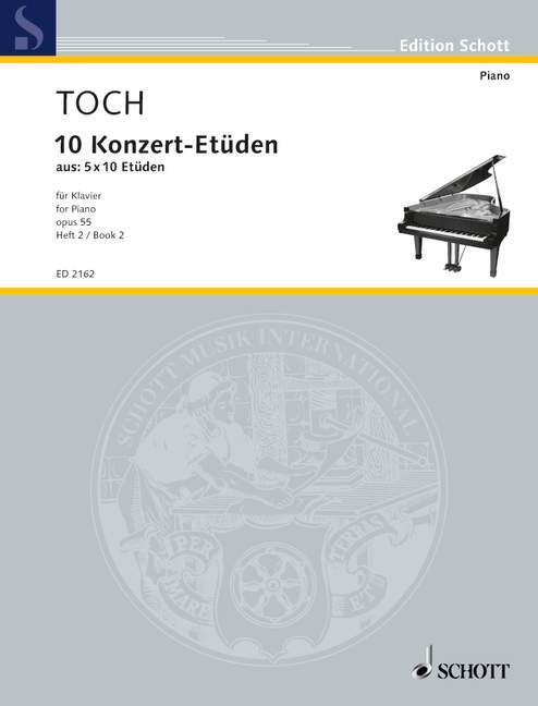 Tiskovina 10 CONCERT ETUDES OP. 55 BAND 2 PIANO ERNST TOCH