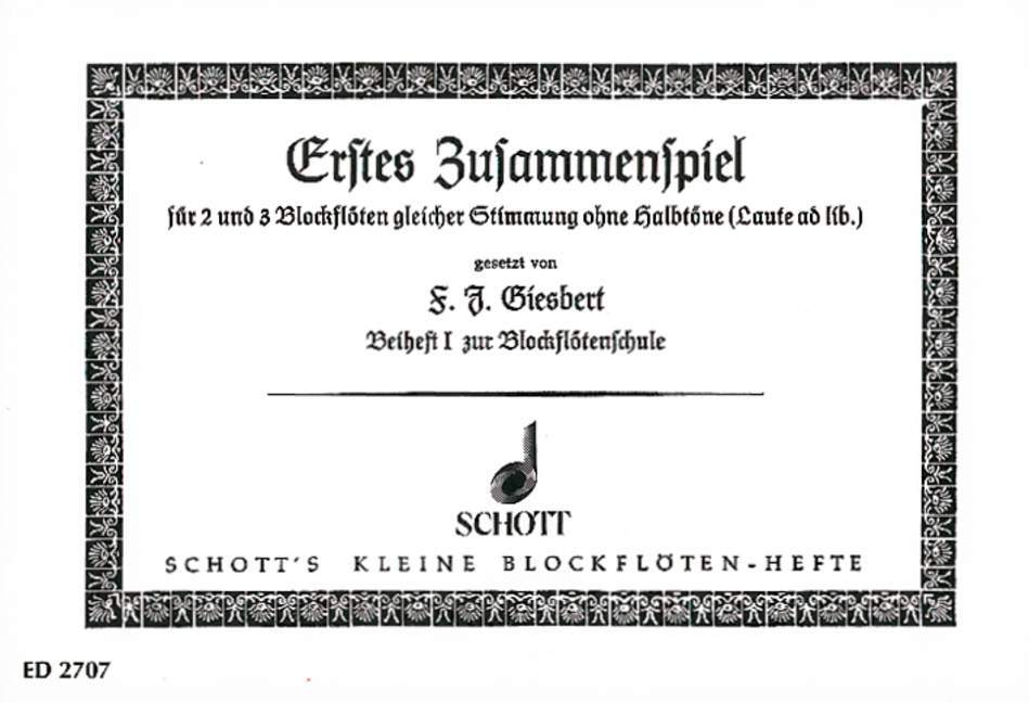 Tiskani izdelki ERSTES ZUSAMMENSPIEL FRANZ JULIUS GIESBER